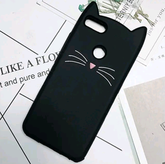 Накладка 3D Cat для Huawei Y7 2018 чорна-0